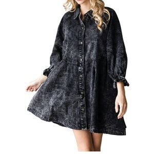 Black Acid Washed dress